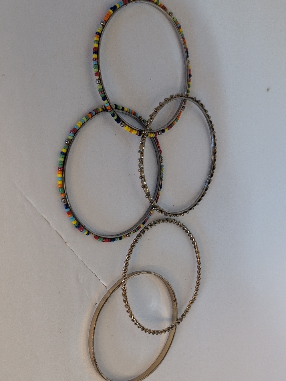 Set of Multicolor and Silver Women’s Bangle Bracelets